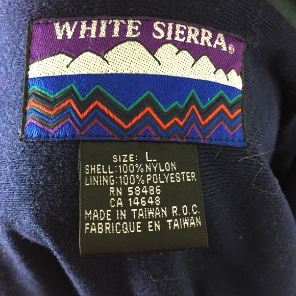 Men’s White Sierra Windbreaker, Green, size L - Picture 4 of 4